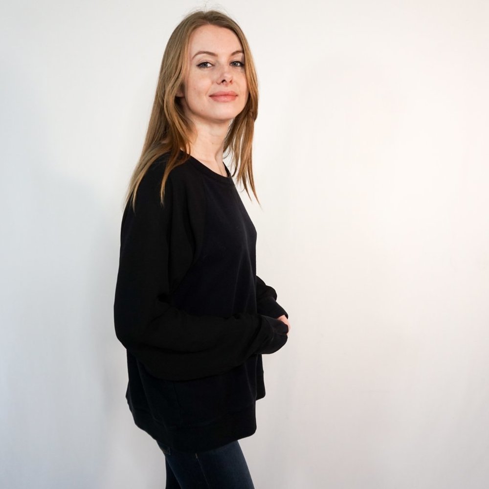 J. CREW Sheer Sleeve Pullover Sweatshirt - Picture 3 of 7